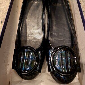 Stuart Weitzman Glam Flat Chrome Croc - Gently Used in Box - Size 8